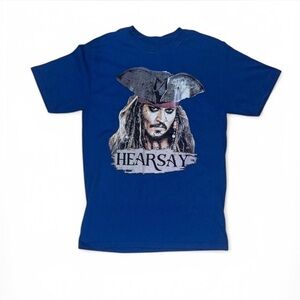 Blue Graphic T-Shirt with Captain Sparrow “Hearsay” Design
